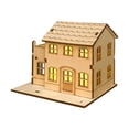 thumbnail image 1 of Light-Up Handmade Wooden Christmas Village Houses For Crafts, 1 of 7
