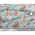 thumbnail image 3 of Soimoi Poly Georgette Fabric Floral,Book & Golden Retriever Dog Fabric Prints by Yard 52 Inch Wide, 3 of 3