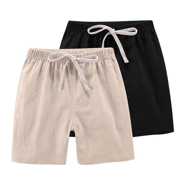 RXIRUCGD 2025 Summer Clothes for Kids 2PC Children's Summer Solid Casual Sports Shorts With Drawstring For Kids