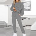 thumbnail image 2 of IROINNID Survêtement pour Femmes Ensemble 2 Pcs Liquidation Tenues Décontractées Hauts à Manches Longues Amples Ajustés Col Rond Pantalons Longs Ensembles Chandails Costume Tenues de Sport Ensemble, Gris, 2 of 8
