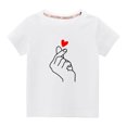 thumbnail image 2 of LSLJS T-Shirt à Manches Courtes à Col Rond pour Filles T-Shirts en Coton de Sport pour Enfants Mode Mignon T-Shirt Imprimé de la Saint-Valentin Haut à Manches Courtes Cadeaux pour Enfants, 2 of 4