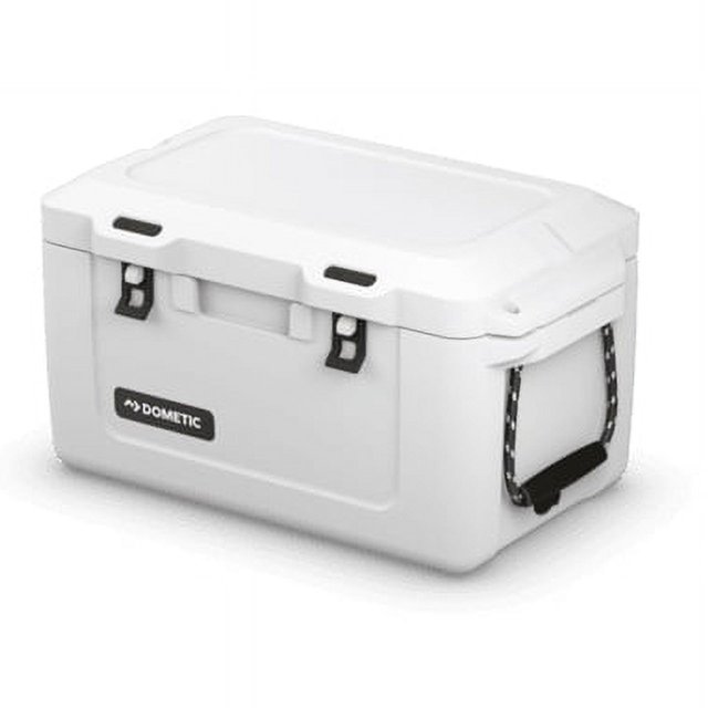 Dometic Outdoor Division Beverage Cooler 9600006280 Patrol; 35.6 Liter; Holds 28 Cans; Hard; Uses Ice; Dometic Logo; White; Freezer Style Lid Seal; One Piece Rotomolded Polyethylene