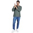 thumbnail image 2 of Atasi Kurta à Manches Longues pour Hommes en Coton Slub Uni à Col Rond Chemise Ethnique-6994, 2 of 7