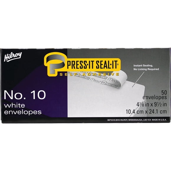 Hilroy White Envelopes 4x9, 1,200ct