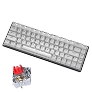 TFixol 68-Key Compact Mechanical Keyboard with Red Switches, RGB Backlight, USB-C Connectivity, and 1.5m Cable - Black Edition