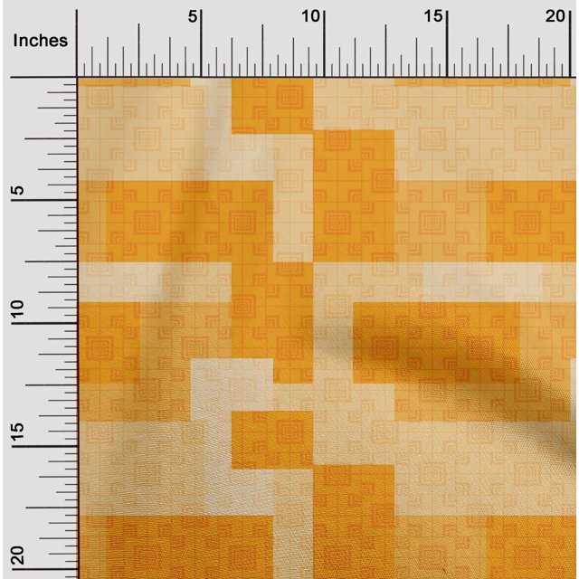 oneOone Tissu Polyester Lycra Tissu à Imprimé Géométrique Carré au Mètre 56 Pouces de Large