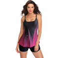 thumbnail image 4 of Women‘s Strappy Tankini Set Vintage Tropical Prints Tankini Top with Bikini Bottom Two Piece Bathing Suits, 4 of 8