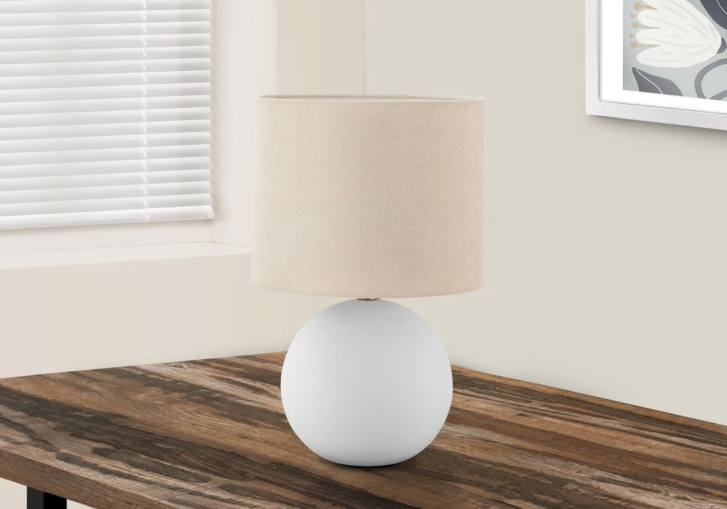 Monarch Specialties  Luminaire, 16"h, Lampe De Table, Tons Crème, Crème, Contemporain