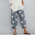 thumbnail image 2 of Accessoires Goth Femmes Dame Décontracté Imprimé de Fleurs Taille Élastique Gaine Pantalon à Jambe Grand Pantalons, 2 of 6