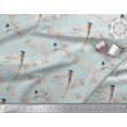 thumbnail image 2 of Soimoi Poly Georgette Fabric Leaves,Floral & Paradise Flycatcher Bird Decor Fabric Printed Yard 52 Inch Wide, 2 of 3