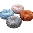 thumbnail image 2 of Coussin Rond en Velours pour la Maison, Décoration, Coussin Rond Plissé pour Canapé, Chaise, Lit, Voiture (Rose), 2 of 4