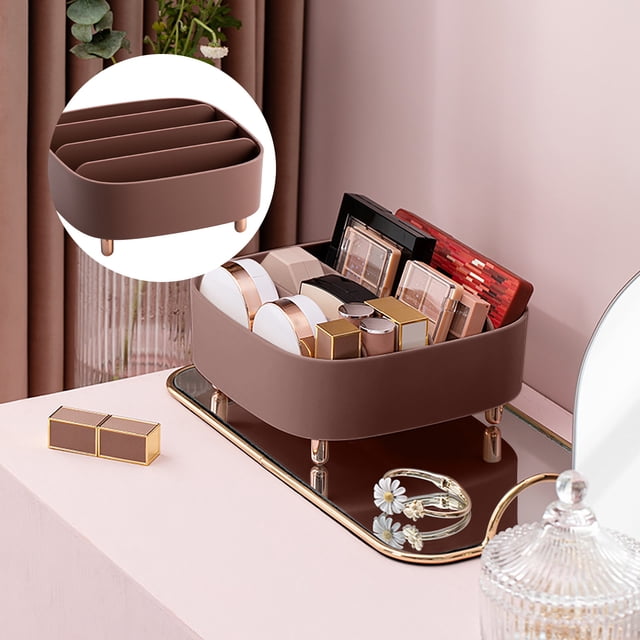 RKSTN storage box Makeup Organizer, Compact Desktop Skincares Display Case, 4 Spaces Eyeshadow Pallet Cosmetics Storage For Bathroom Countertop And Bedroom Vanity Dresser