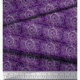 thumbnail image 3 of Soimoi Purple Poly Georgette Fabric Print Block Fabric Prints By Yard 52 Inch Wide, 3 of 3