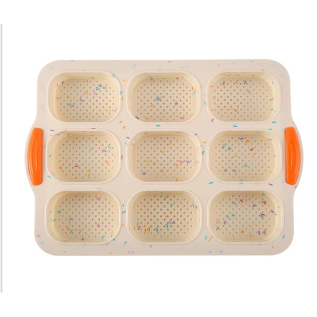 Leutsin 9 Oval Baguette Mold French DIY Small Bread Bakeware Mold Non-stick Baking Tools
