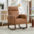 thumbnail image 1 of Upholstered Nursery Glider Rocking Chair with High Backrest & Padded Seat, Compact Accent Chair for Baby Room & Bedroom, 1 of 7