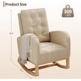 thumbnail image 2 of Twister.CK Modern Rocking Accent Chair, Upholstered Rocker Glider with Side Pocket, for Living Room, Bedroom, Nursing Room, Light Brown, 2 of 8