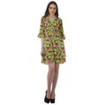 thumbnail image 2 of Moomaya Robe Chemise en Poly-Crêpe pour Femmes, Manches à Volants Imprimées, Tenue Décontractée d'Été, 2 of 4
