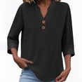 thumbnail image 2 of Swstbby Liquidation d'Économies d'Été! Hauts d'Été pour Femmes, pour Femmes T-Shirt Blouse d'Été Ample à Manches Courtes et Col Rond Décontracté Noir TG, 2 of 5