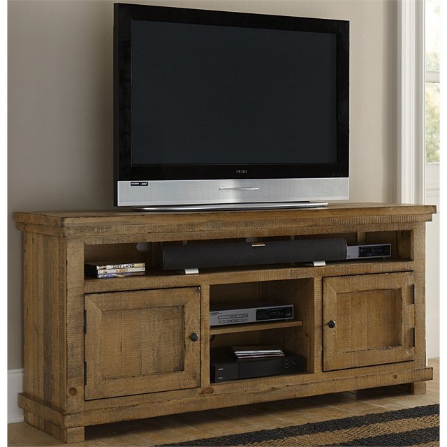 Progressive Furniture Willow 64" TV Stand in Distressed Pine Tan