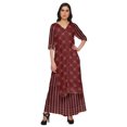 thumbnail image 1 of Moomaya Ensemble Grande Taille Imprimé Palazzo et Kurta Robe Ethnique pour Femmes, 1 of 1