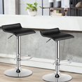 thumbnail image 2 of Giantex Bar Stools Set of 2 Adjustable Swivel Pu Leather Backless Stool with Air-Lift Handle, Footrest, Chrome Base, Modern Style for Living Room, Kitchen and Bar, Counter Height Pub Chairs(Black), 2 of 8