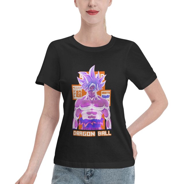 T-Shirt Basique à Manches Courtes pour Femmes Super Saiyan