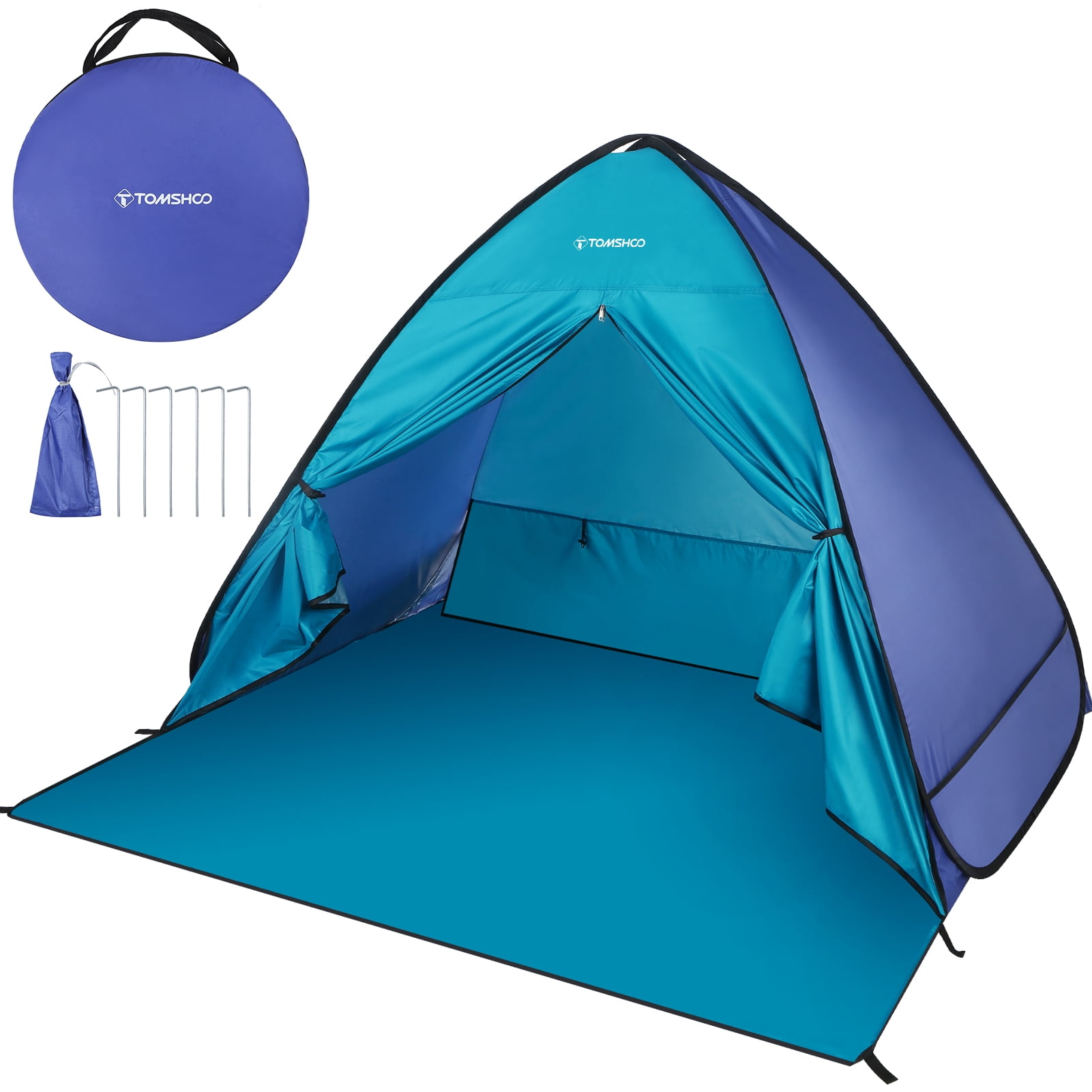 Tente de Plage Instantanée Pop-Up Abri Solaire Cabane avec Sac de Transport