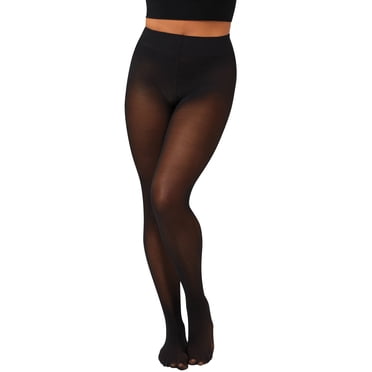Hanes Womens EcoSmart Opaque Tights, L, Black