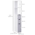 thumbnail image 3 of HOMCOM Narrow Bathroom Floor Cabinet with Drawer, Open Shelves, 3 of 10
