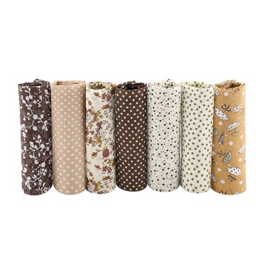 Rdeghly 7pcs 50*50cm Cotton Fabric DIY Assorted Squares Pre-Cut Bedding Kit Quarters Bundle, DIY Assorted Cotton Fabric, Cotton Fabric Pre-Cut Bedding