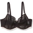 thumbnail image 3 of Freya Womens Daisy Lace Underwire Balcony Bra, 38F, Noir, 3 of 3