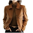 thumbnail image 2 of Leather Motorcycle Jacket Slim Fit Women's Short Cut Motorcycle Leather Jacket Lining Fabric Design Summer Motorcycle Jacket, 2 of 9