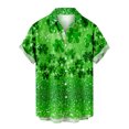 thumbnail image 1 of Birdeem Chemise Décontractée pour Hommes Boutons Imprimé Saint-Patrick avec Poche Col Rabattu Manches Courtes, 1 of 1