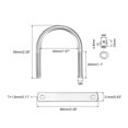 thumbnail image 2 of Unique Bargains Rond U-Bolts 5 Ensembles 40mm (1.57 ') Largeur Intérieure 58mm Longueur M6 304 Acier Inoxydable avec Rondelles d'Écrous et Plaques, 2 of 5