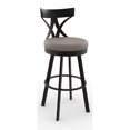 thumbnail image 1 of Amisco Tabouret Pivotant Washington 30" - Faux Cuir Gris Taupe/métal Brun Foncé, 1 of 4