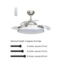 thumbnail image 2 of Xtricity - Ventilateur de Plafond Rétractable, Éclairage DEL, Télécommande Incluse, Nickel, 2 of 2