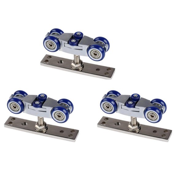 3X Bifold Door Hardware Wooden Sliding Door Pulley Furniture Hardware Wheel Barn Door Roller Wall Folding Door Roller,3 * Roller,silver