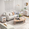 thumbnail image 4 of Costway 1 PC Modern Nightstand End Bedside Table with 2 Rattan Drawers & Solid Wood Legs White, 4 of 10