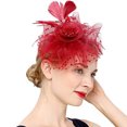 thumbnail image 1 of XZNGL Women Flower Mesh Ribbons Headband Cocktail Tea Party Hat Headwear Hair Clip, 1 of 3