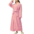 thumbnail image 1 of Timegard Womens Bathrobe Long Sleeve Lapel Neck Nightgowns Long Plush Robes Fall Winter Warm Comfy Robe, 1 of 5