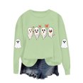 thumbnail image 3 of Meichang Sweatshirts d'Halloween pour Femmes Col Rond Chandails en Molleton Graphique Fantôme Mignon Imprimé Effrayant Manches Longues Vintage Chandail, 3 of 9
