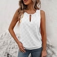 thumbnail image 1 of Eiyaclvo Womens Tank Tops Trendy Keyhole Crew Neck Sleeveless Tops Summer Solid Color Basic Cami Tops 2025 Fashion Embroidery Eyelet Tops, 1 of 9