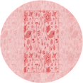 thumbnail image 1 of Ahgly Tapis Rond Lavable en Machine Intérieur Transitionnel Rouge Pastel Rose, 3 Pieds Rond, 1 of 7