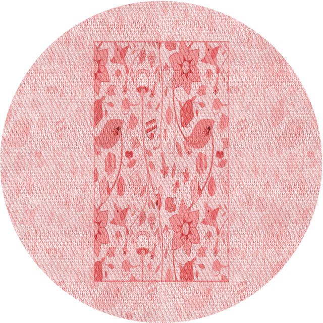 Ahgly Tapis Rond Lavable en Machine Intérieur Transitionnel Rouge Pastel Rose, 3 Pieds Rond