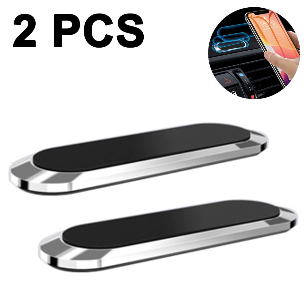 Magnetic Phone Car Mount, [2 Pack] Mini Strip Cell Phone Holder for Car Magnetic Mount Compatible with iPhone 12 11 Pro