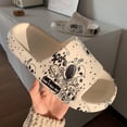 thumbnail image 4 of Cloud Slides for Women Cute Cartoon Print Shower Slippers Comfort Quick Drying Bath Sandals Soft Platform Sandals, 4 of 5