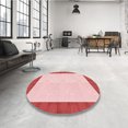 thumbnail image 4 of Ahgly Tapis Rond Lavable en Machine Intérieur Transitionnel Rouge Clair Rose, 3 Pieds Rond, 4 of 7