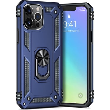 iPhone 13 Pro Case, Armure Militaire 360° Incassable Pivotant Anneau Béquille [Fonctionne avec Support de Voiture Magnétique] Mince Antichoc Durable Étui Étui Compatible Apple iPhone 13 Pro Étui - Bleu