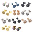 thumbnail image 3 of facefd 5Pcs Boucles d'Oreilles Écouteurs Ronds Stud Rose Fleur Bijoux Accessoires Décorations Mode Mariage Charme Partie Favorise Punk Coloré Boule Boule Colorée, 3 of 6