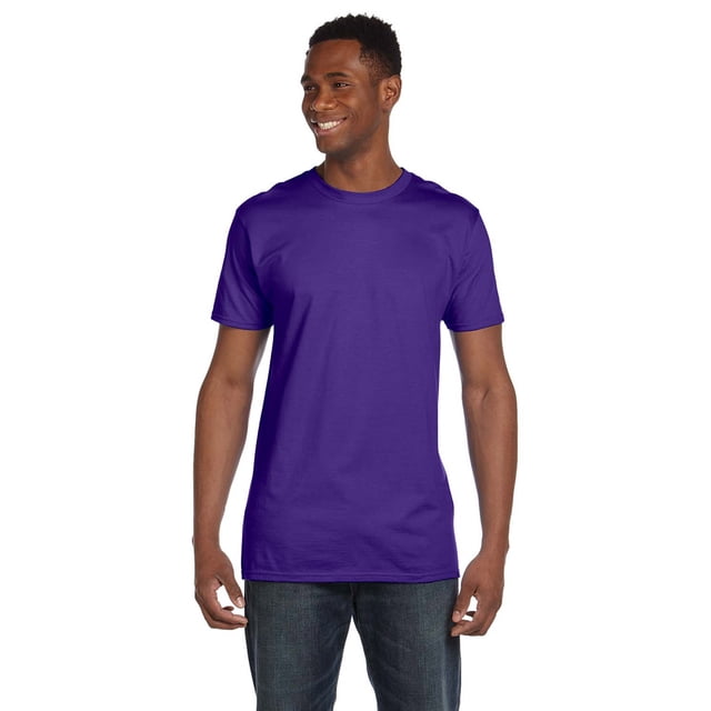Hanes 4980 Nano T-Shirt en Coton - Violet - Petit